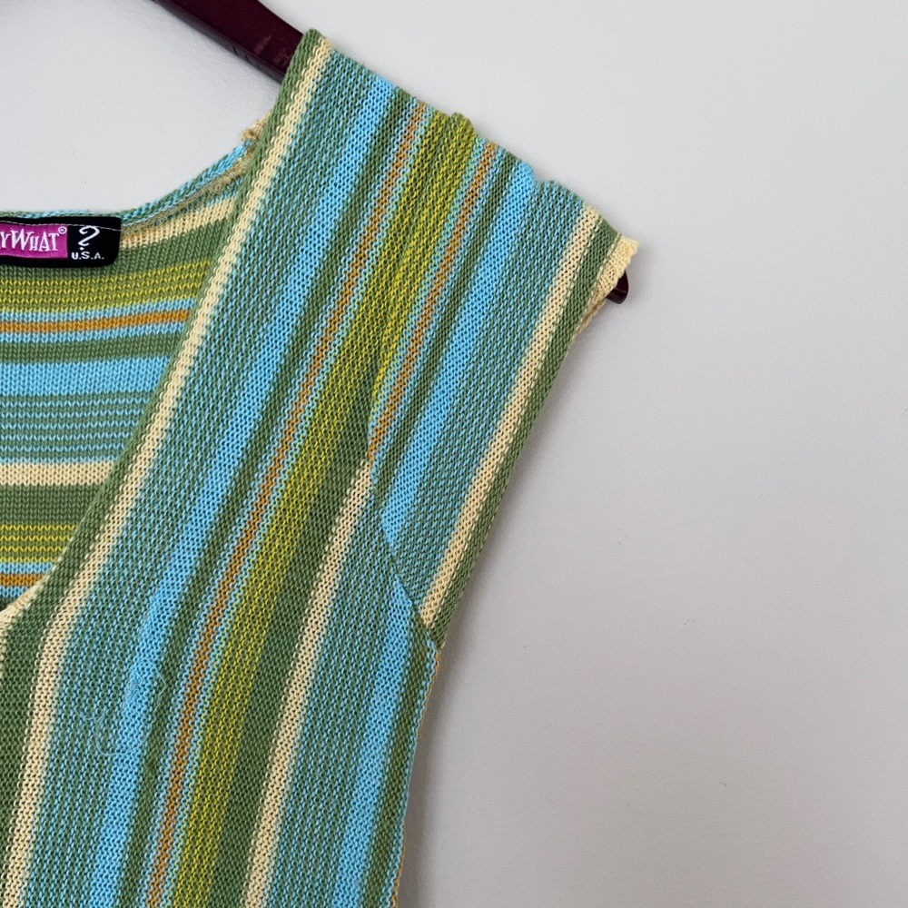 Say What Multi Color Stripe Retro Mini Dress With… - image 4